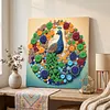 Kit de peinture circulaire en r&eacute;sine de paon bricolage 30x30cm avec cadre rond de boutons cr&eacute;atifs peinture pour adultes d&eacute;butants arts cr&eacute;atifs d&eacute;coration int&eacute;rieure
