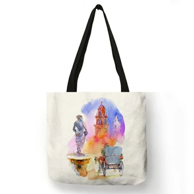 Linen Eco-friendly Tote Bag -  Christmas New Ideas