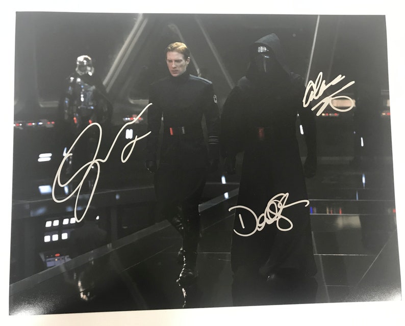 Gwendoline Christie, Domhnall Gleeson & Adam Driver Signed Autographed Star Wars