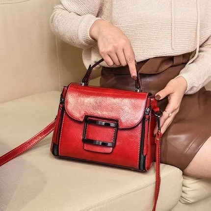 2021 Spring Real Genuine Leather Handbag Handbags Woman Small Vintage Crossbody Bags For Women Shoulder Messenger Bag Female