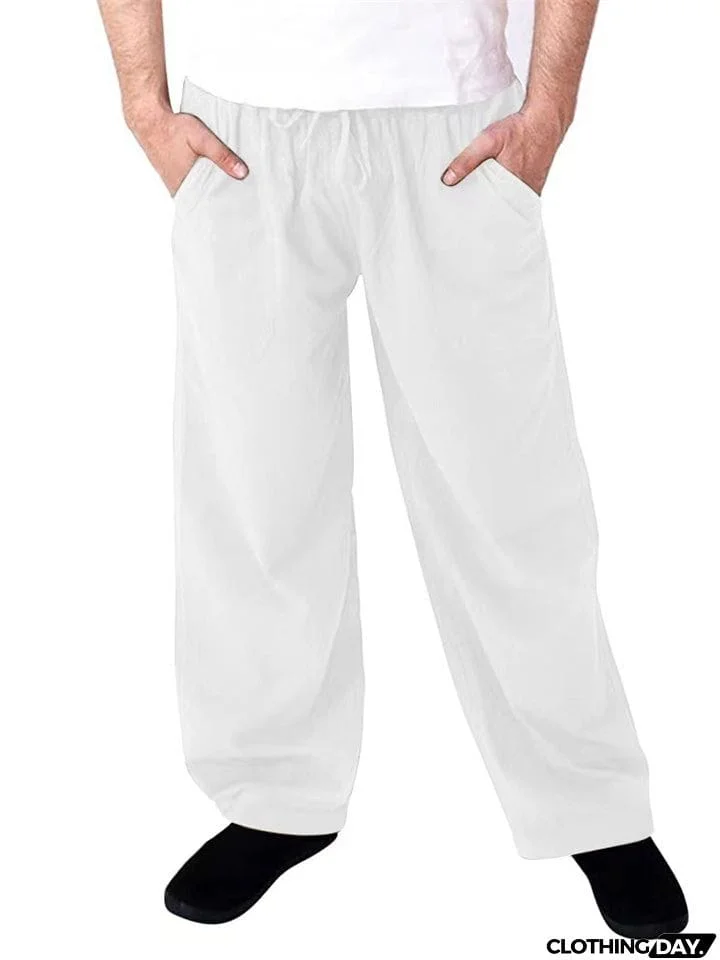 Men's Sports Quick Dry Drawstring Large Pockets Loose Pants