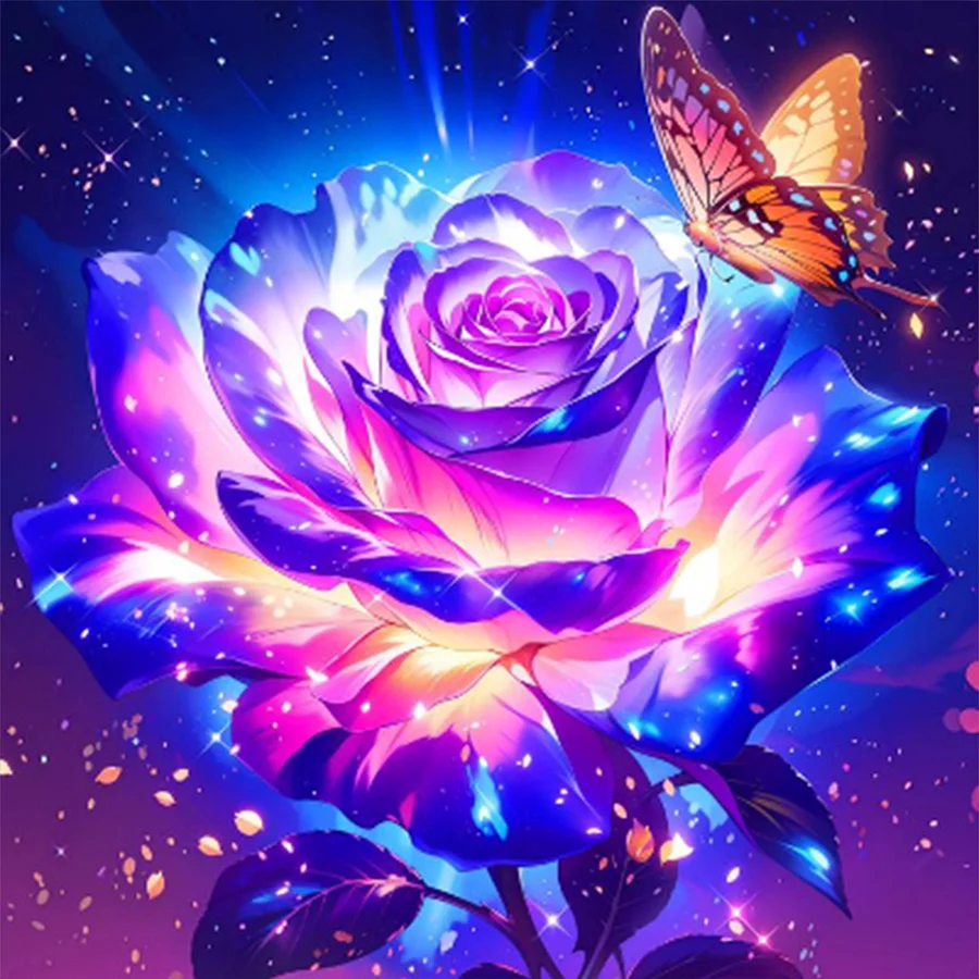 rose♡ Love Rose Full 11CT Pre-stamped Canvas(40*40cm) Cross Stitch
