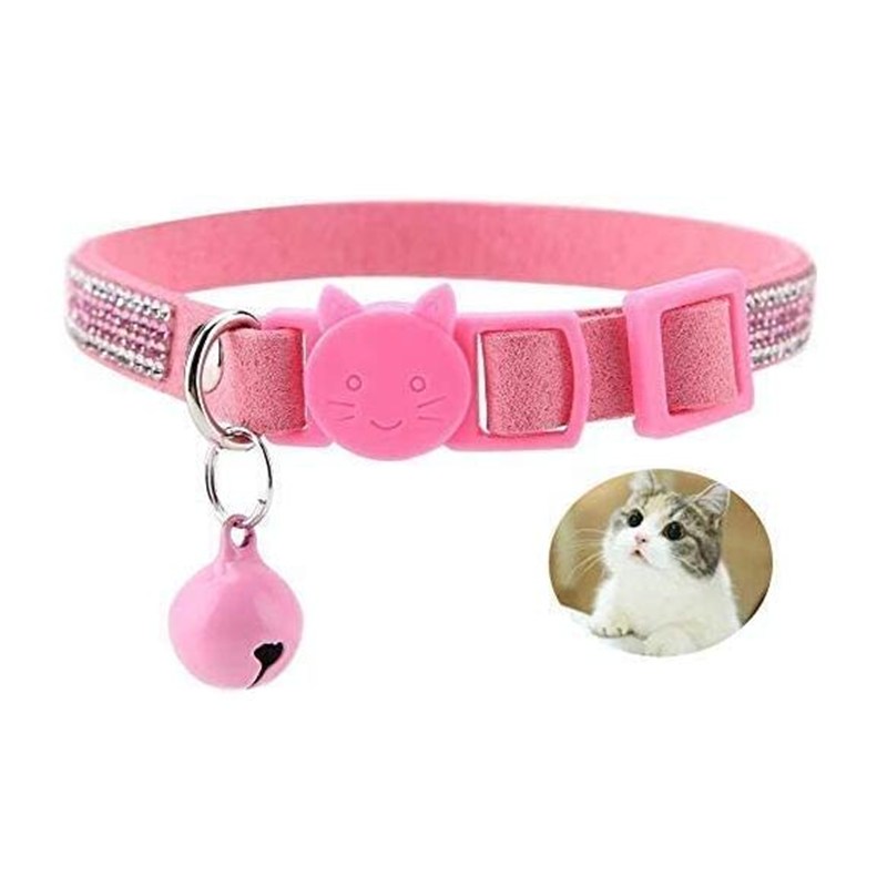 

Adjustable Faux Leather Collar With Colorful Rhinestones For Pet Puppy, 501 Original