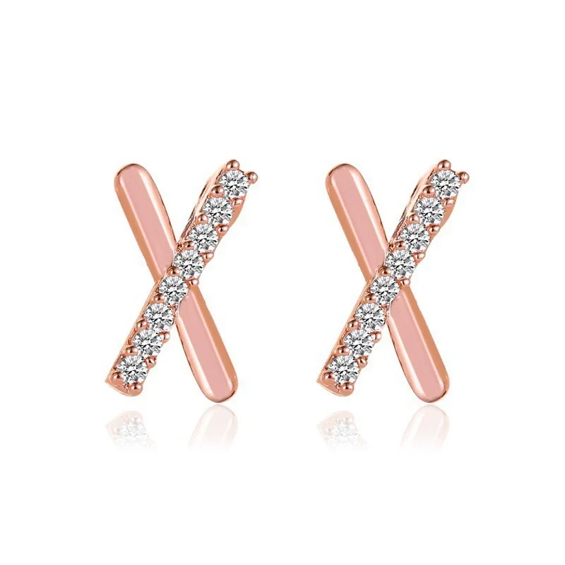 Letter X Gold Plated Earrings
