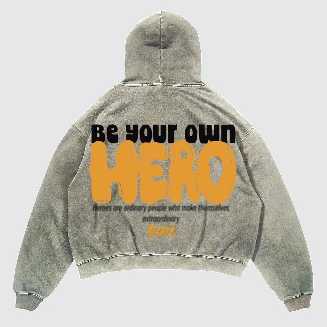 Aonga Harajuku Hero Letter Print Hoodies Women Graphic Y2k Tops American Oversized Hoodie Couples Streetwear Goth Women Clothes aonga