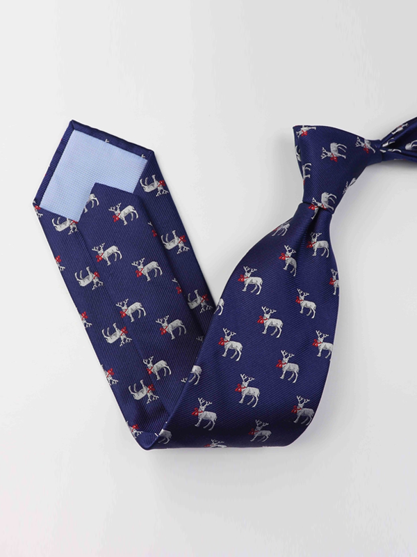 Christmas Reindeer Silk Tie REAL SILK LIFE