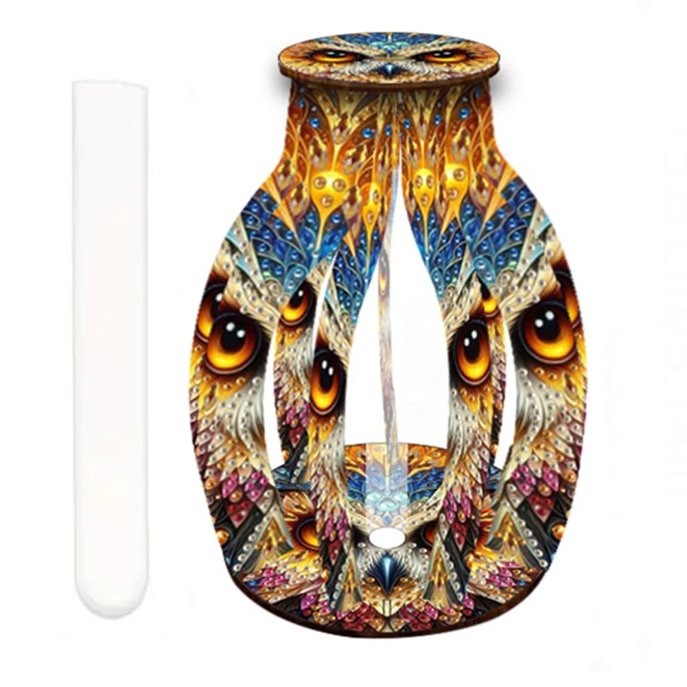Owl Diamond Painting Flower Vase Desktop Diamond Art Kits for Home Decor