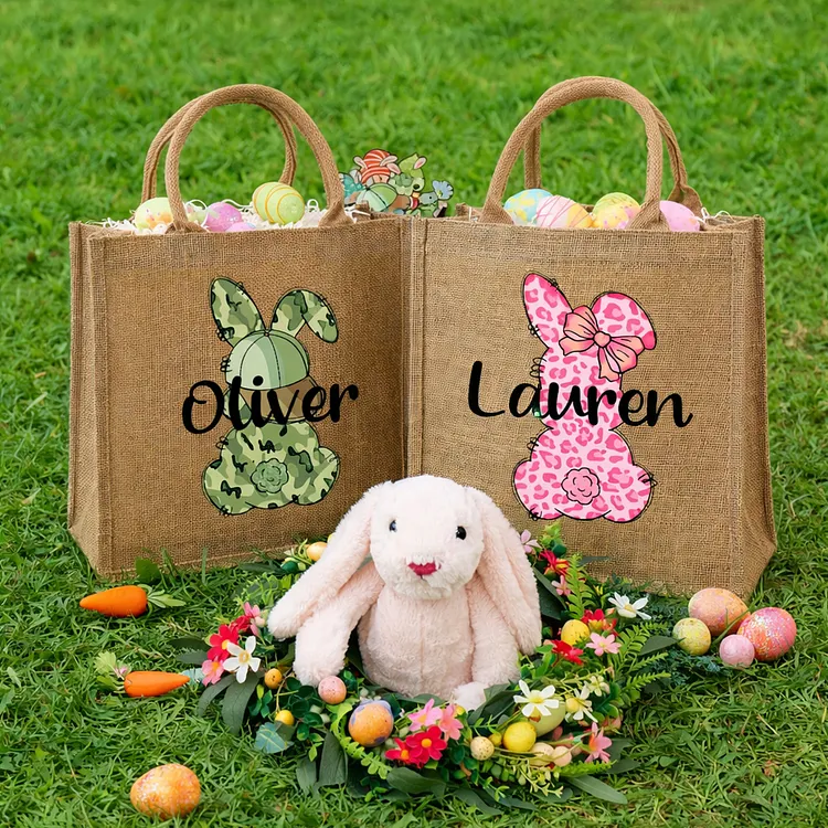 Personalized Easter bag, Cute Easter bag, Custom Easter Bunny bag With Name, Kids Egg Hunt Bags, Easter Basket, Easter Gift Bags