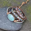 Colorful Multi Gemstone Crocheted Wristband Accessories