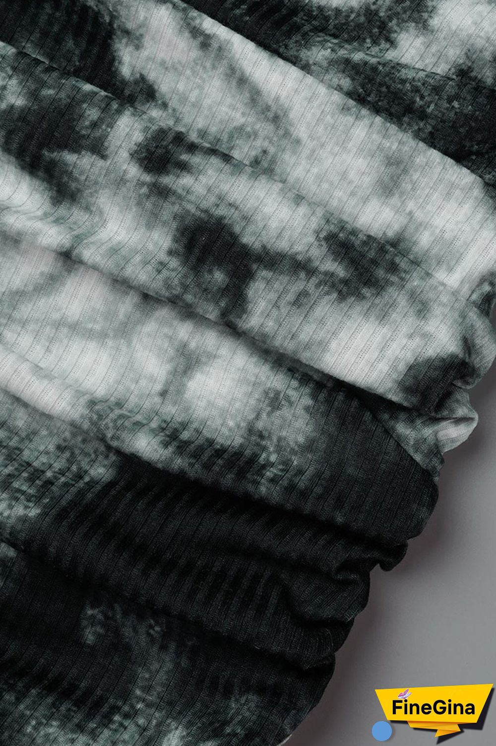 Black Casual Print Tie Dye Basic O Neck Sleeveless Dress Dresses