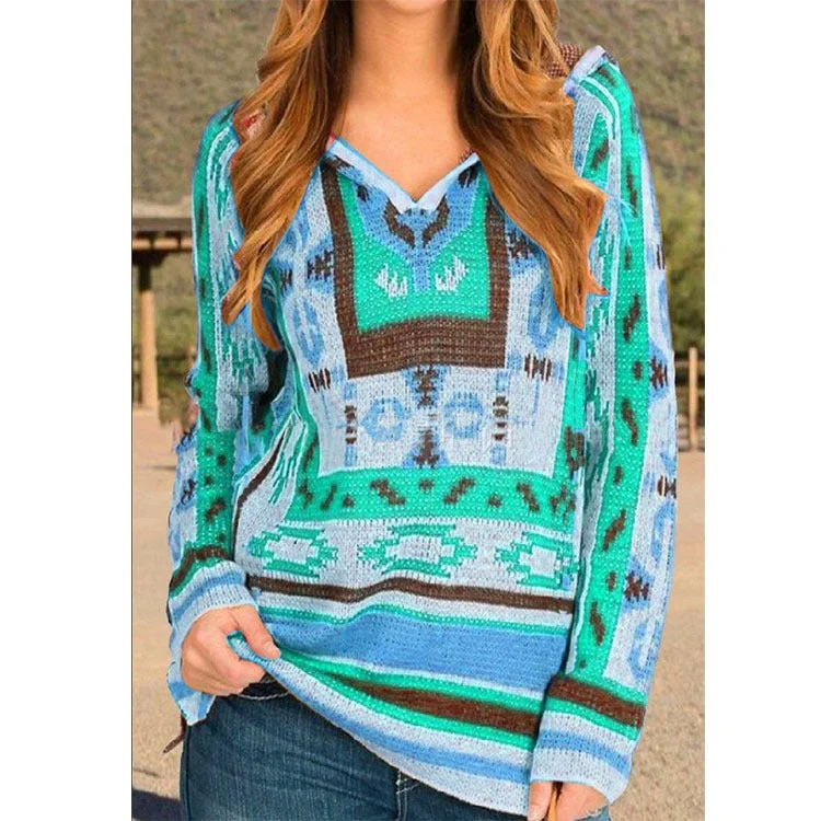 Women's Ethnic Style Hooded Sweater