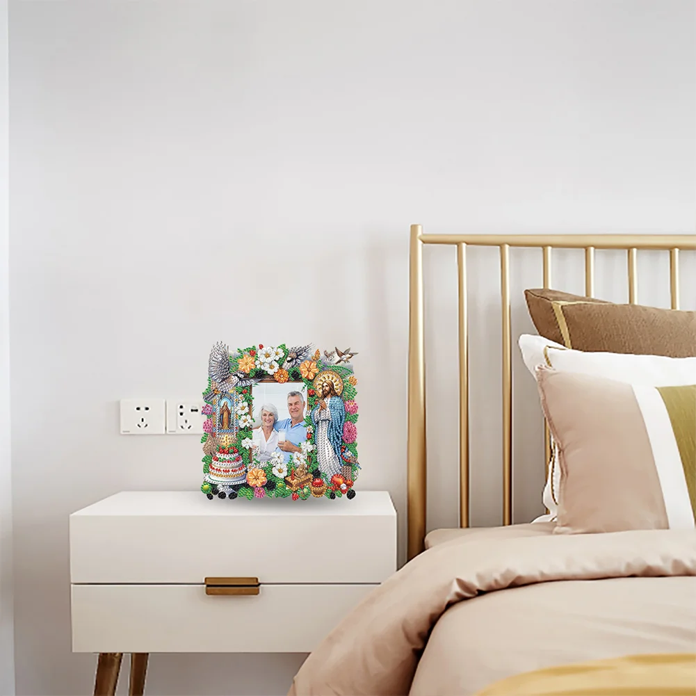 5D DIY Faith Acrylic Special Shape Rhinestone Tabletop Photo Frame Kit