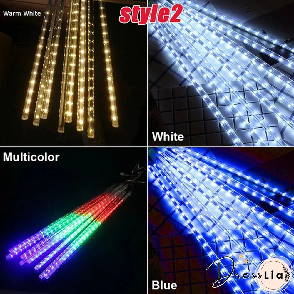 8PCS/1SET 30CM/50CM Waterproof LED Meteor Shower Rain Lights Falling String Lights for Outdoor Home Garden Wedding Party Holiday Christmas Lights