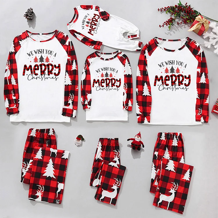 We Wish You A Merry Christmas Family Matching Pajamas Sets