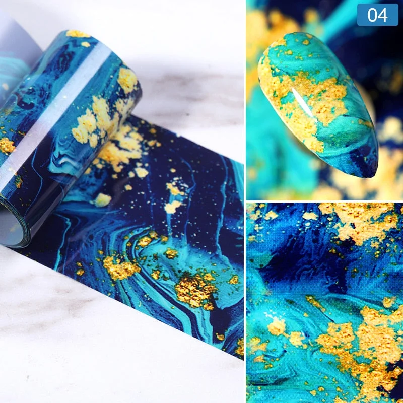 1 Roll Gold Sliver Nail Foils Sparkly Sky Glitter Nail Art Transfer Stickers Slider Paper Nail Art Manicures Decoration New-Nail Inspo