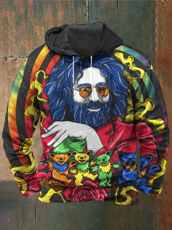 Unisex Bear Print Heavyweight Hoodies