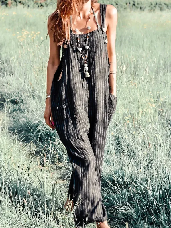Striped print jumpsuit