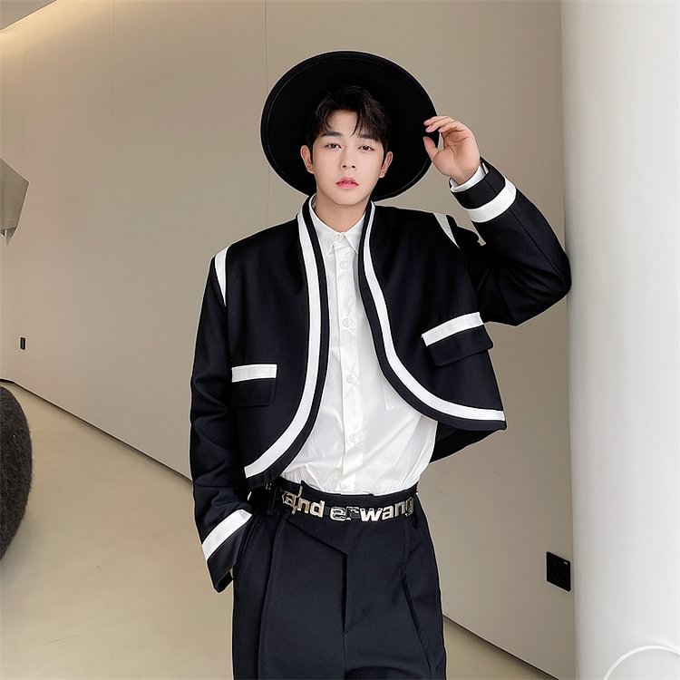 Dawfashion-Net Red Korean Version Fashion Small Fragrance Short Jacket Suit Jacket-Yamamoto Diablo Clothing