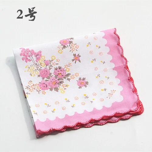 Handkerchiefs Women Soft Floral Printing Cotton Elegant Classic Pockets Square Handkerchief Womens National Style Simple Trendy