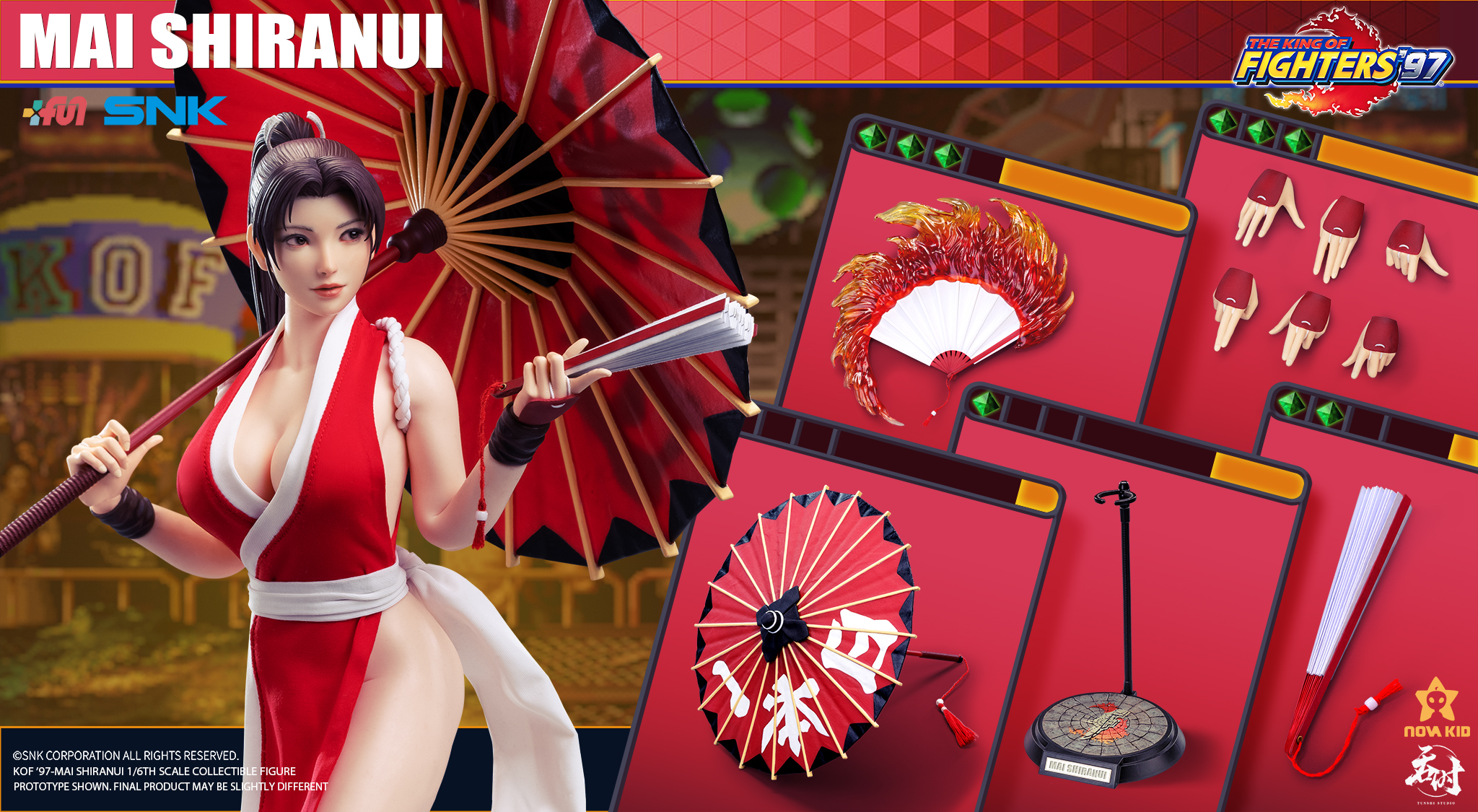 In-Stock TUNSHI STUDIO-SNK– MAI SHIRANUI 1/6 ACTION FIGURE