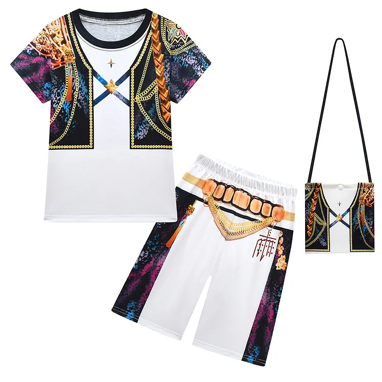 Kids Children KPop Demon Hunters (2025) Rumi Zoey Mira Golden Top Pants Sleepwear Bag Set Outfits&nbsp;Cosplay Costume