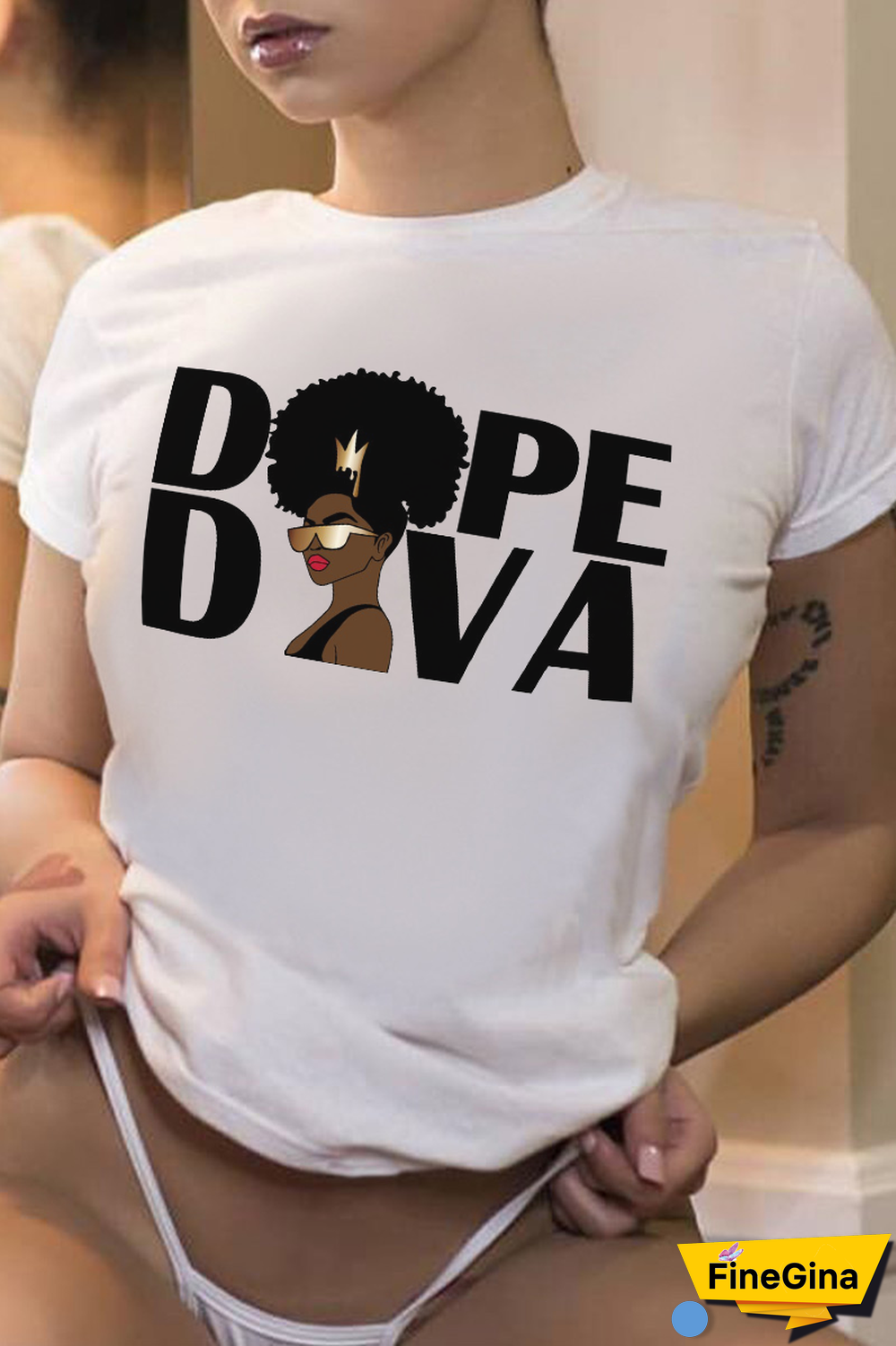 White Daily Vintage Print Patchwork Letter O Neck T-Shirts