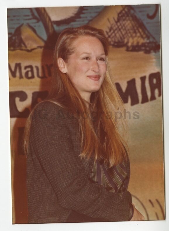 Meryl Streep - Vintage Candid Photo Poster painting by Peter Warrack - Previously Unpublished