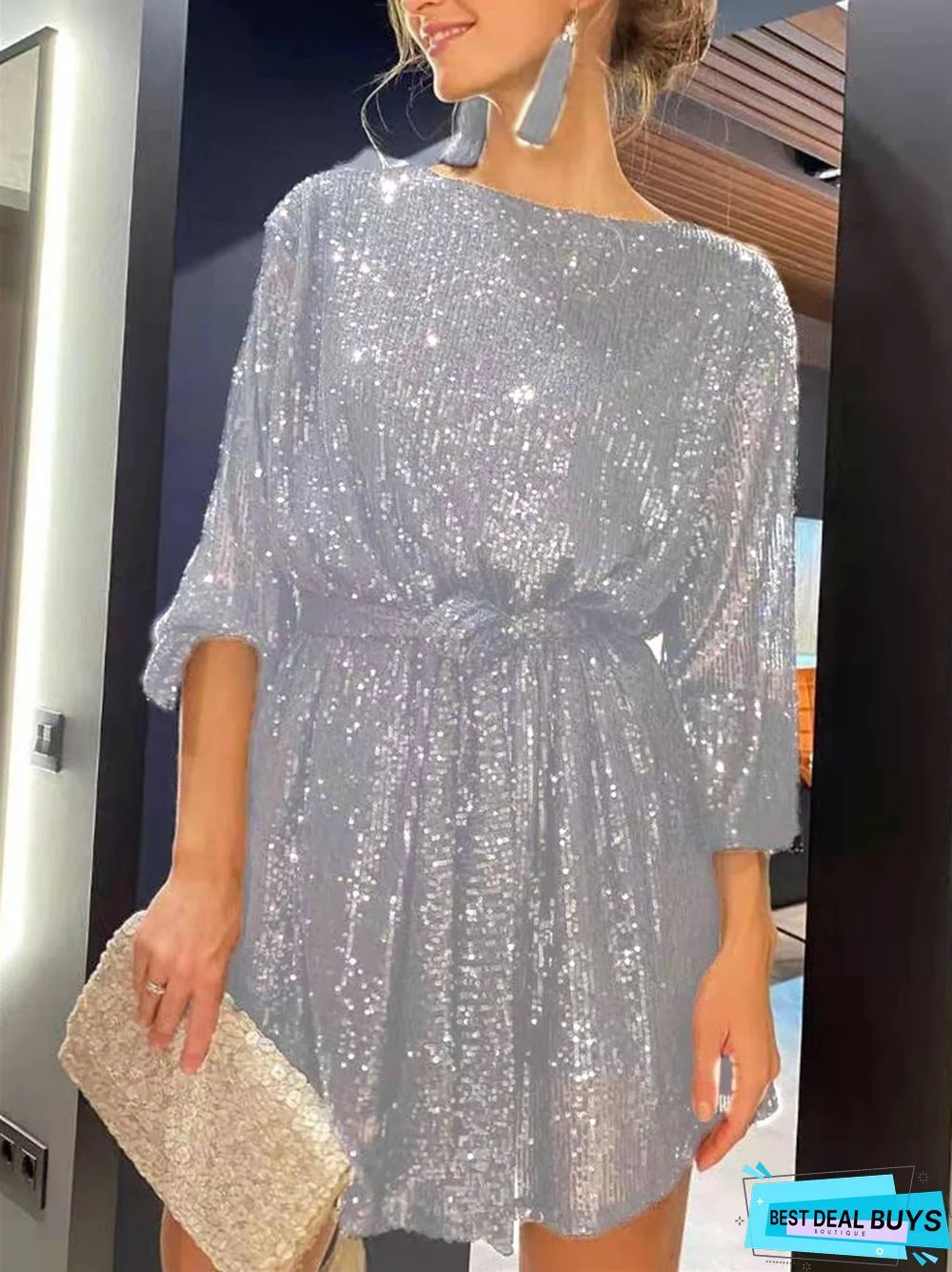 Holiday Party Sequin Dress Mini Black Dresses