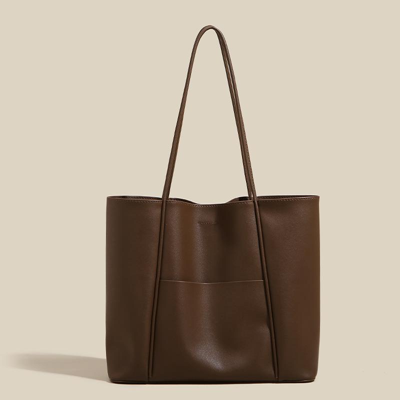 Tote Bag Women's Single Shoulder Large Capacity Soft Leather Bag Commuter Women's Bag Student Schoolbag
