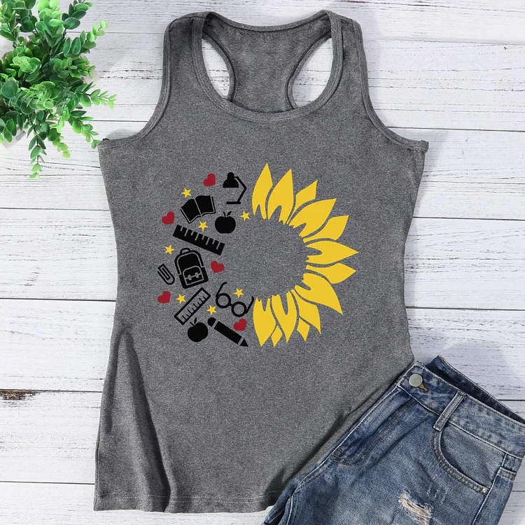 Teacher Sunflower Vest Top