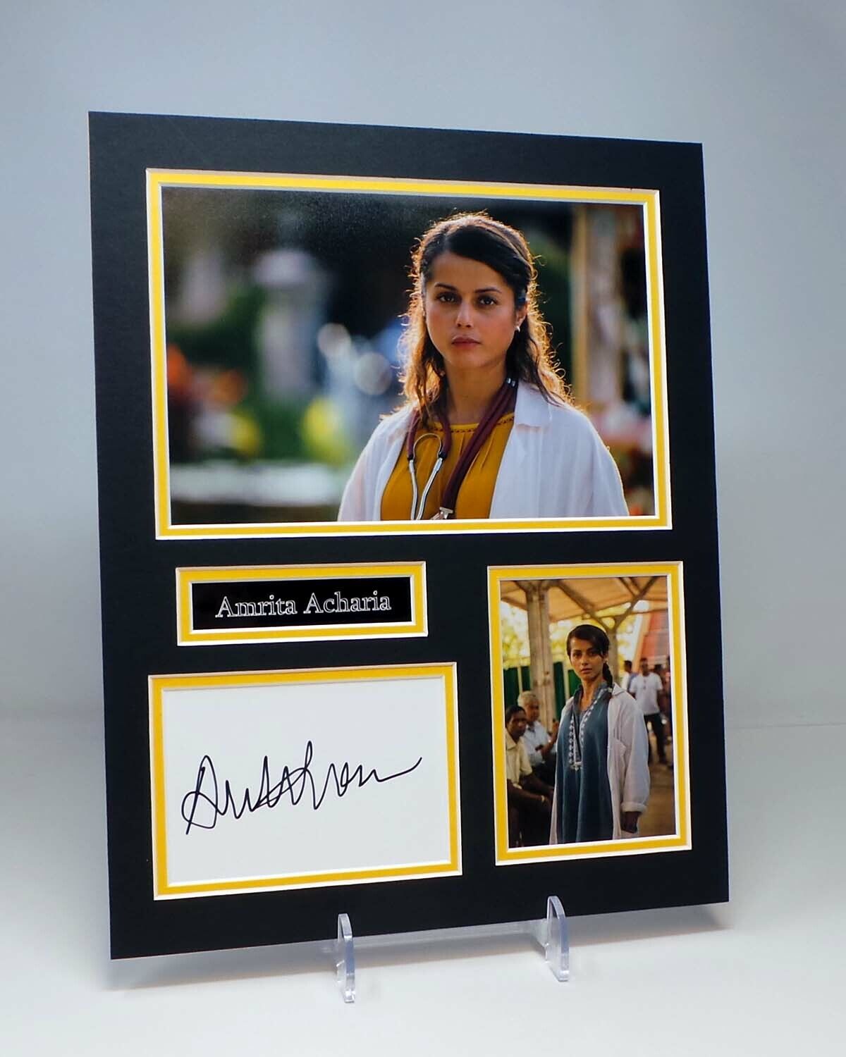 Amrita ACHARIA Signed Mounted Photo Poster painting Display AFTAL RD COA The Good Karma Hospital