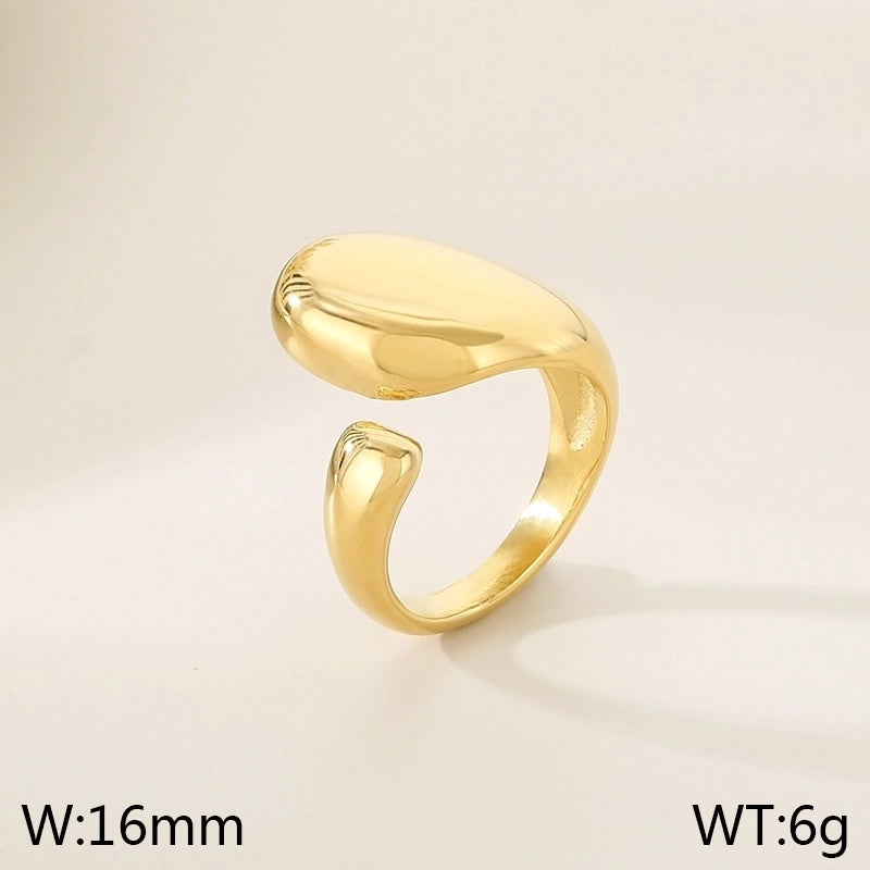 Vintage Style Geometric 304 Stainless Steel 18K Gold Plated Rings