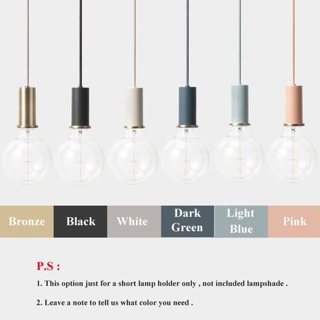Modren Simple Pendant Lights DIY Nordic E27 Hanging Pendant Lamps Restaurant Bar Living Room Bedside Lighting Fixtures Luminaire