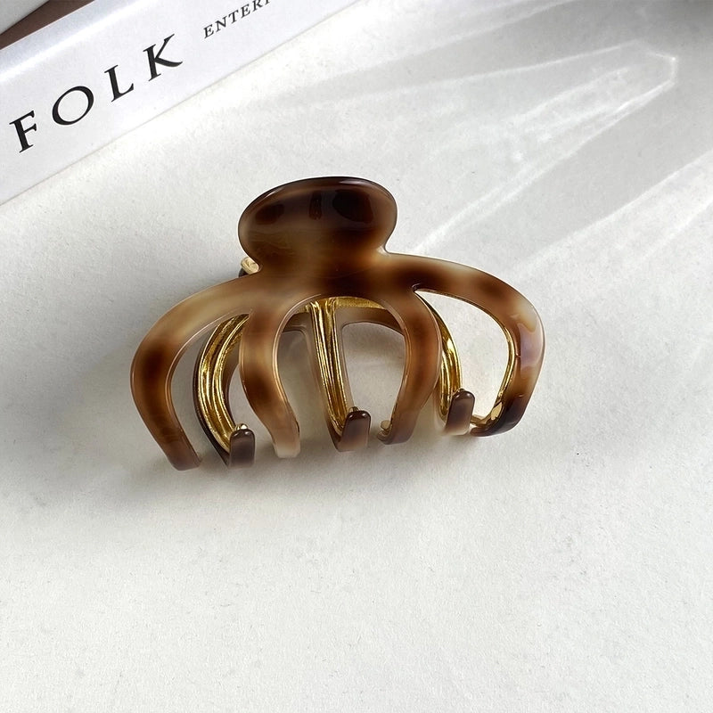 Women’s Elegant Sweet Checkered Alloy Acetic Acid Sheets Hair Claws