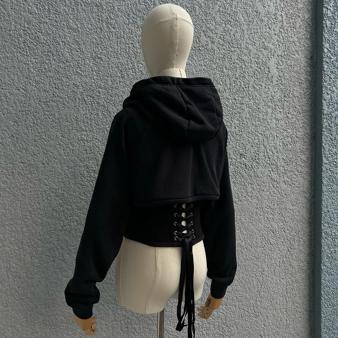 Hoodie Cropped And Matching Corset Top Tailored Specifically
