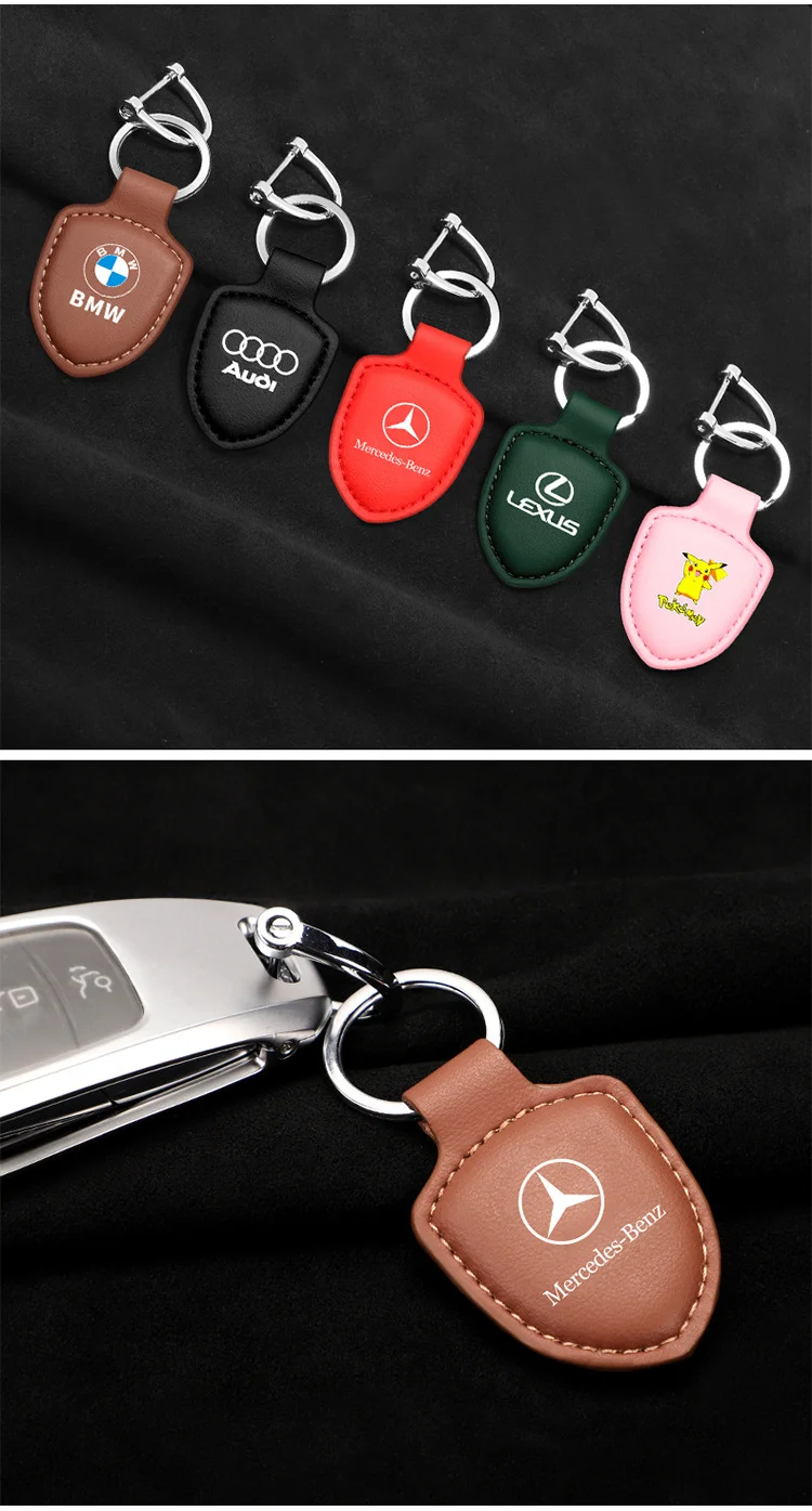 High-end genuine leather car key pendant with car LOGO