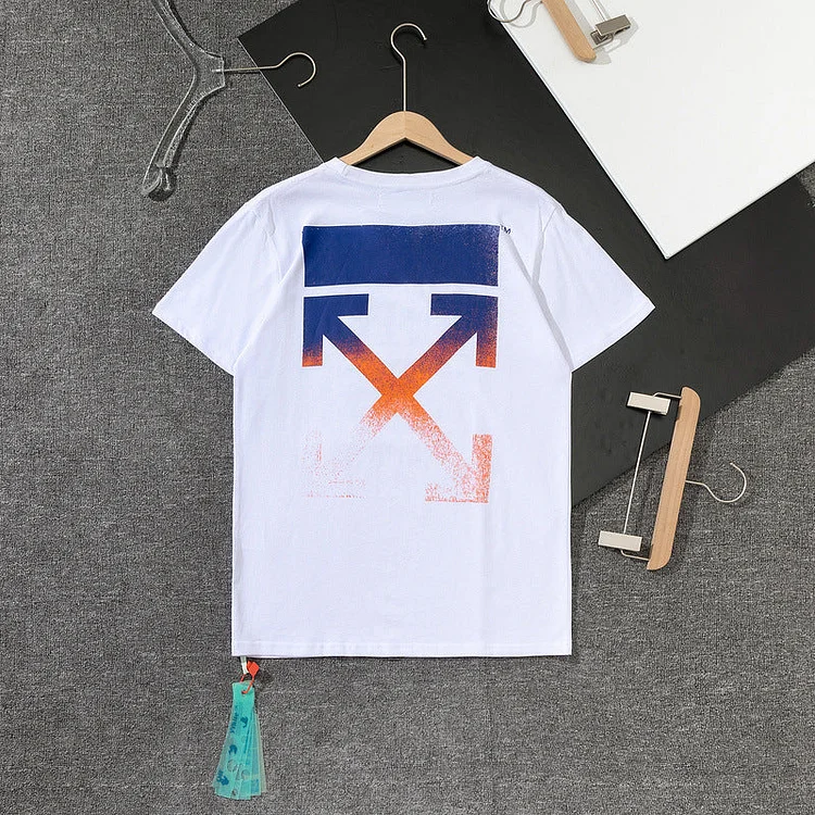Off White T Shirt Gradient Classic Cross Arrow Pattern