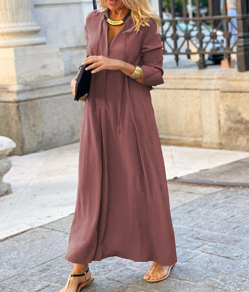 Rotimia Women's Solid Color Maxi Dress