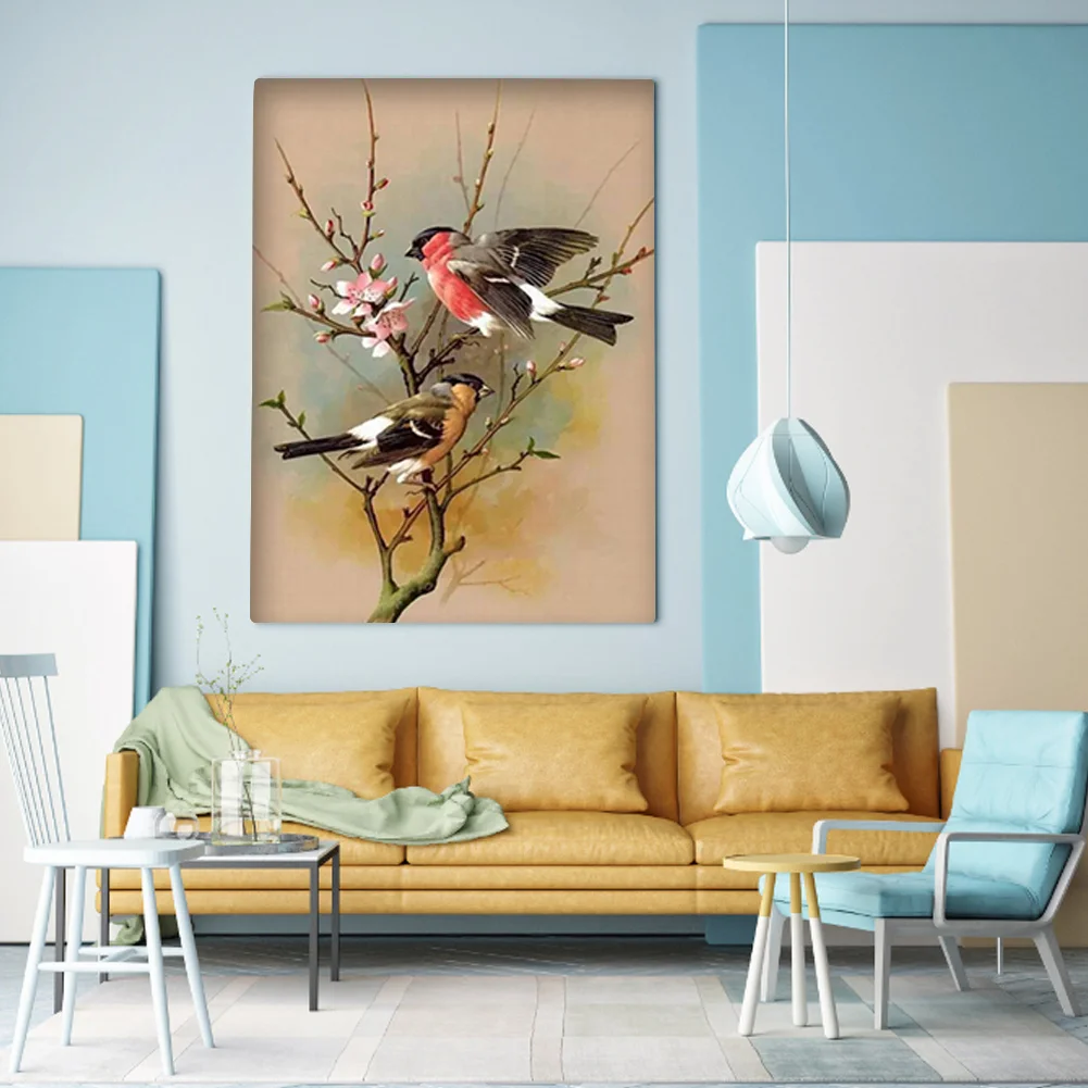 11CT Full Stamped Cross Stitch - Birds on Branches(Canvas|40*50CM)