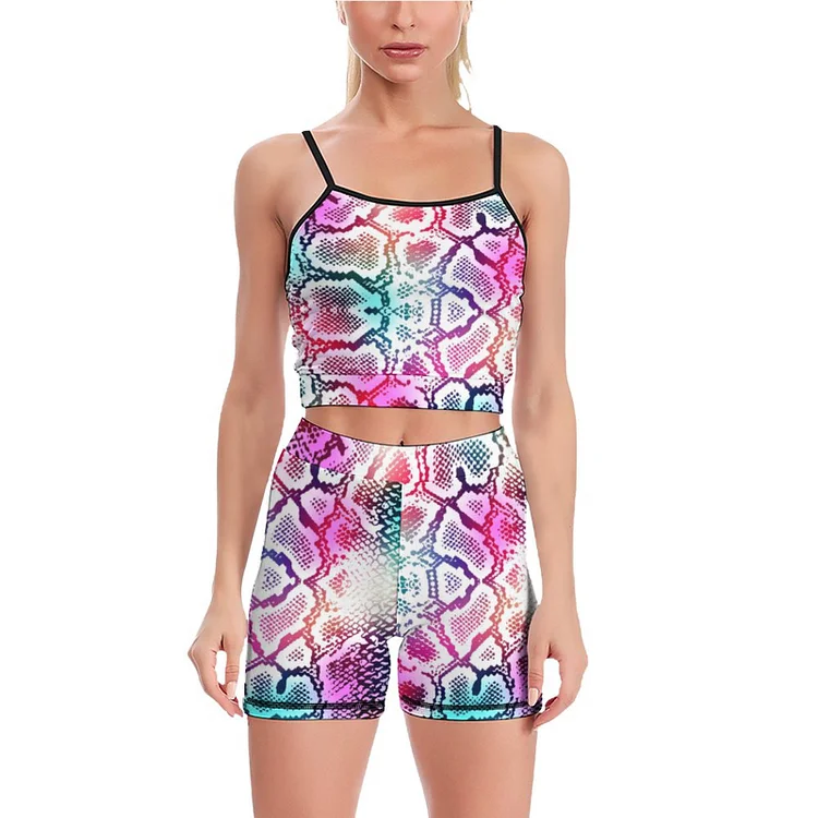 Ladies' Yoga Suite Fluorescent Snake Skin Pattern  customized, personalized, gift