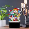 DIY Diamond Painting 7 Color Night Light Lamp Home Decoration Ornament Gift Kit(Christmas Snowman)