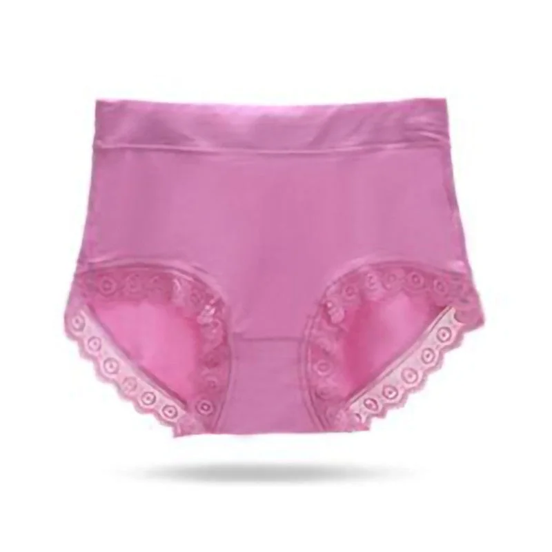 Women's Cotton Underwear Sexy Lace Panties Plus Size Fashion Solid Color  Briefs High Waist Seamless Underpants Female Lingerie