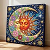 (25x25cm)DIY Sun Moon Framed Handmade Pearl Painting Art Craft Kit Living Home Decor
