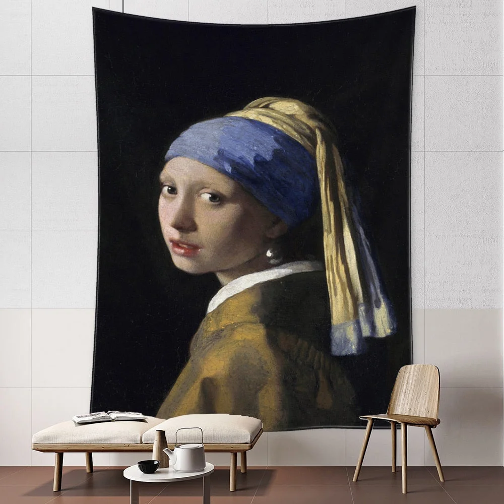 Mona Lisa Graffiti Tapestry Wall Hanging Boho Style Psychedelic Witchcraft Hippie Tapiz Bedroom Art Home Decor