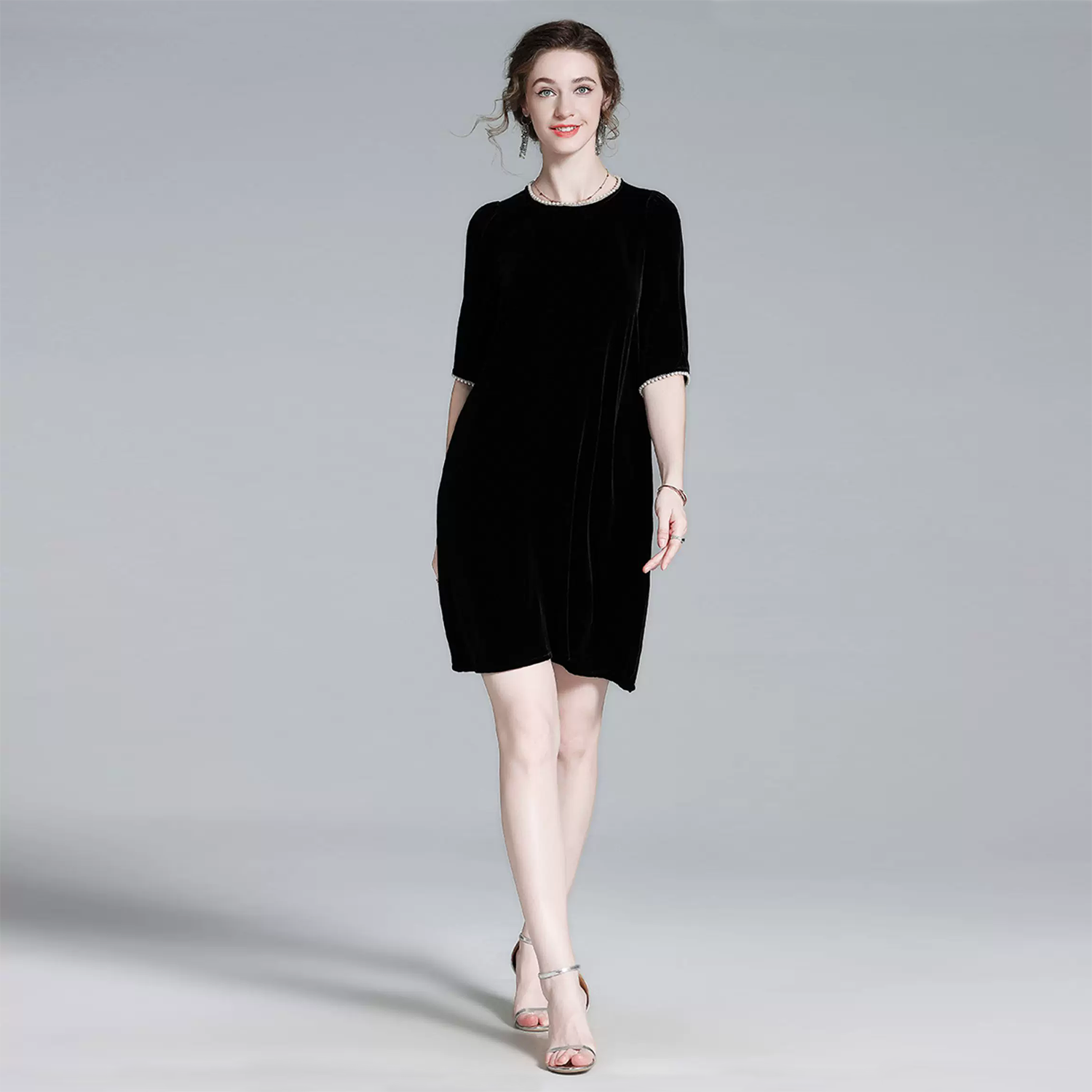 100% Silk Dress Velvet Tailored Fit REAL SILK LIFE