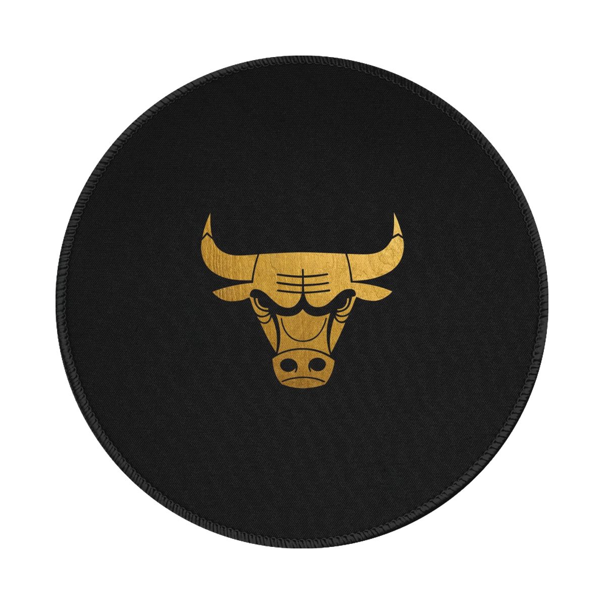 Chicago Bulls Gold Logo Round Non-Slip Thick Rubber Modern Gaming Mousepad