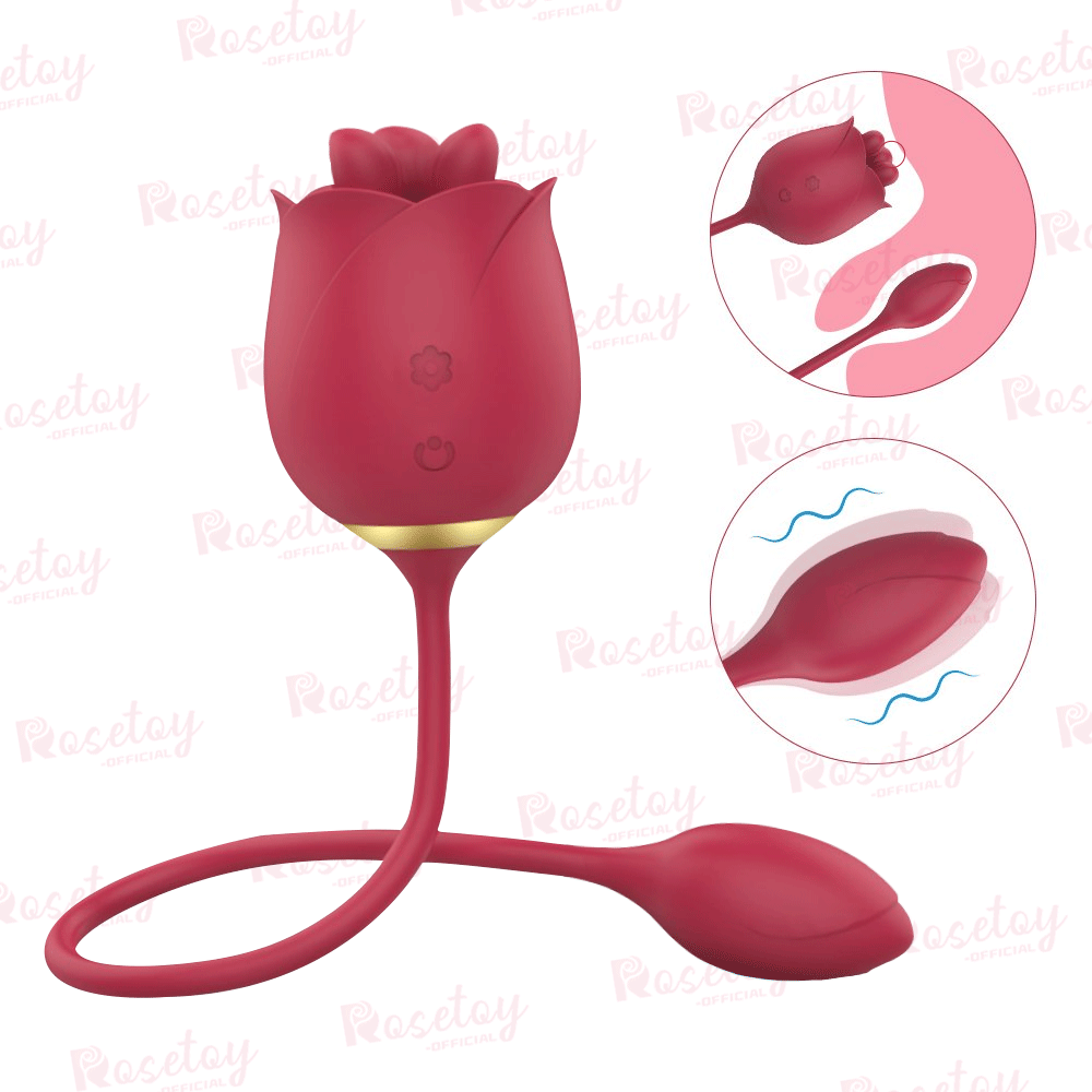 2 In 1 Rose Toy With Bullet Vibrator - Rose Toy