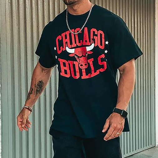 Men Chicago Bulls Print T-shirt