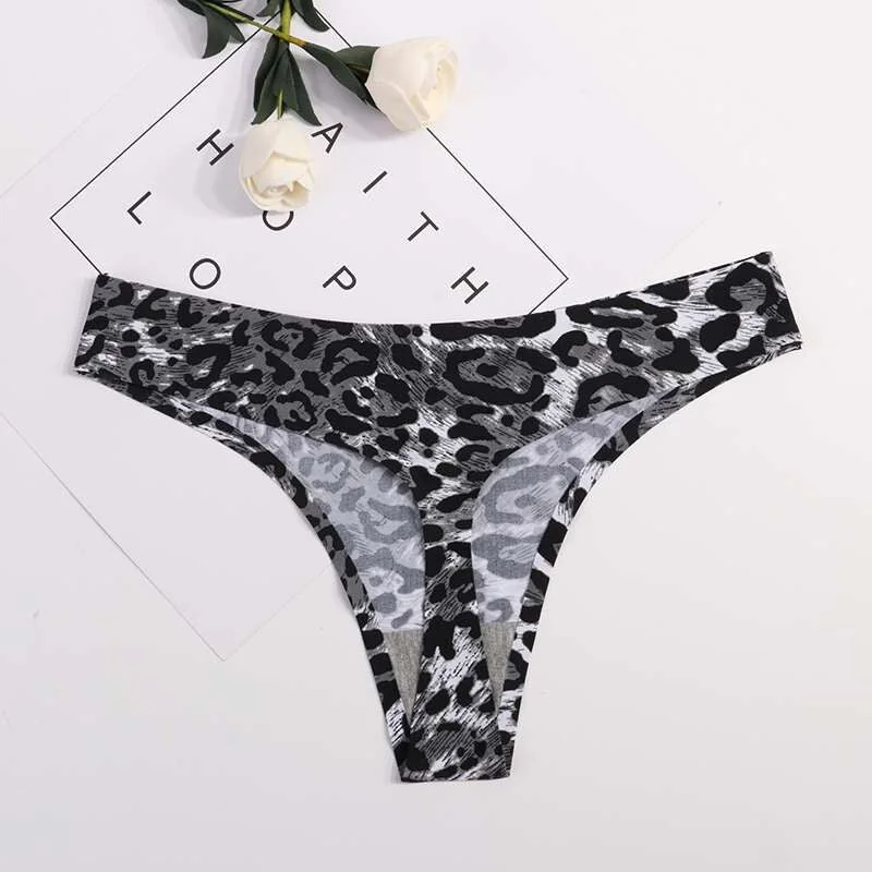Hot Silk Sexy Women Thongs G String Seamless Panties Female Underwear Leopard Tanga Ladies Low-Rise Lingerie Panty Intimates