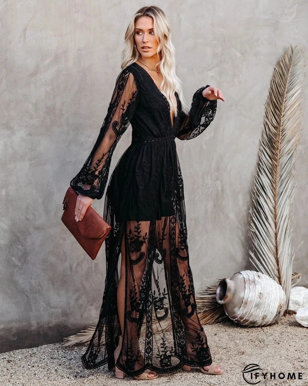 Boho Lace Maxi Dress Party Holiday Dress | IFYHOME